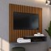 Estante Painel Parede Smart New TV 32 Polegadas Prateleiras Decorativas Sala Quarto Pequeno Retrô – Ripado Cinza - RPM