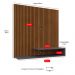 Estante Painel Parede Smart New TV 32 Polegadas Prateleiras Decorativas Sala Quarto Pequeno Retrô – Ripado Cinza - RPM