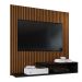 Estante Painel Parede Smart New TV 32 Polegadas Prateleiras Decorativas Sala Quarto Pequeno Retrô – Ripado Preto - RPM