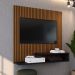 Estante Painel Parede Smart New TV 32 Polegadas Prateleiras Decorativas Sala Quarto Pequeno Retrô – Ripado Preto - RPM