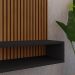 Estante Painel Parede Smart New TV 32 Polegadas Prateleiras Decorativas Sala Quarto Pequeno Retrô – Ripado Preto - RPM