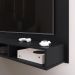 Estante Painel Suspenso TV 48 Polegadas Nicho Organizador Prateleira Decorativa Sala Quarto Moderno Dubai - Preto - RPM