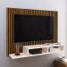 Estante Painel Suspenso TV 48 Polegadas Nicho Organizador Prateleira Decorativa Sala Quarto Moderno Dubai Ripado/Off White - RPM Móveis