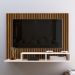 Estante Painel Suspenso TV 48 Polegadas Nicho Organizador Prateleira Decorativa Sala Quarto Moderno Dubai Ripado/Off White - RPM Móveis