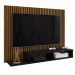 Estante Painel Suspenso TV 48 Polegadas Nicho Organizador Prateleira Decorativa Sala Quarto Moderno Dubai Ripado/Preto - RPM Móveis