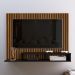Estante Painel Suspenso TV 48 Polegadas Nicho Organizador Prateleira Decorativa Sala Quarto Moderno Dubai Ripado/Preto - RPM Móveis