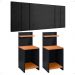 Jogo Quarto 2 Mesas Organizadora Fantasy Preto/Cinamomo Prateleira Nicho Cabeceira Luana Suspensa Cama Box Queen Size 1,60 Suede - Lojas RPM