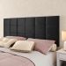 Jogo Quarto 2 Mesinhas Apoio Prateleira Pés Palito Retrô Cabeceira Modular Bia Estofado Suede Cama Box Casal 1,40 Preto - RPM