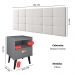 Jogo Quarto Completo Kit 2 Mesinhas Nicho Retrô Estilo Cinza e Cabeceira Suspensa Cama Box King Size 1.95 Bia Branco Corino - RPM Móveis