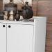 KIT APARADOR BUFFET RETRÔ 4 PORTAS DALLAS BRANCO E APARADOR BUFFET RETRÔ 3 PORTAS WOOD BRANCO