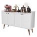 KIT APARADOR BUFFET RETRÔ 4 PORTAS DALLAS BRANCO E APARADOR BUFFET RETRÔ 3 PORTAS WOOD BRANCO