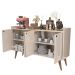 KIT APARADOR BUFFET RETRÔ 4 PORTAS DALLAS BRANCO E APARADOR BUFFET RETRÔ 3 PORTAS WOOD BRANCO