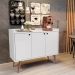 KIT APARADOR BUFFET RETRÔ 4 PORTAS DALLAS BRANCO E APARADOR BUFFET RETRÔ 3 PORTAS WOOD BRANCO