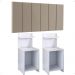 Kit 2 Mesas Cabeceira Fantasy Branco Mesinha Organizadora Prateleira Painel Suspenso Cama Box Queen Size 1,60 Bege Suede - Lojas RPM