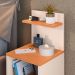 Kit 2 Mesas Cabeceira Fantasy Off White/Cinamomo Prateleira Organizadora Painel Suspenso Bia Estofado Cama Box Queen Size 1,60 Bege - Lojas RPM