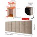 Kit 2 Mesas Cabeceira Fantasy Off White/Cinamomo Prateleira Organizadora Painel Suspenso Bia Estofado Cama Box Queen Size 1,60 Bege - Lojas RPM