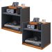 Kit 2 Mesinhas Decorativas Quarto Mesa de Cabeceira Madri Suspensa Divisória Organizadora Nicho - Cinza/Cinamomo - RPM Móveis