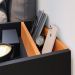 Kit 2 Mesinhas Decorativas Quarto Mesa de Cabeceira Madri Suspensa Divisória Organizadora Nicho - Preto/Cinamomo - RPM Móveis