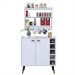 Kit Aparador Buffet Madero Barzinho Sala Jantar Armário Suspenso Amélia Ganchos Organizadores Cozinha - Branco - RPM Móveis