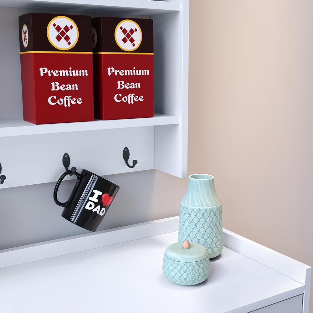 Kit Aparador Buffet Organizador Prateleira Interna Truzzi Armário Parede Porta Condimentos Cozinha Amélia - Branco - RPM Móveis