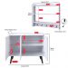 Kit Aparador Buffet Organizador Prateleira Interna Truzzi Armário Parede Porta Condimentos Cozinha Amélia - Branco - RPM Móveis