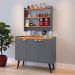 Kit Aparador Buffet Organizador Prateleira Interna Truzzi Armário Parede Porta Condimentos Cozinha Amélia - Cinza/Cinamomo - RPM Móveis