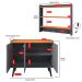 Kit Aparador Buffet Organizador Prateleira Interna Truzzi Armário Parede Porta Condimentos Cozinha Amélia - Cinza/Cinamomo - RPM Móveis