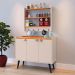Kit Aparador Buffet Organizador Prateleira Interna Truzzi Armário Parede Porta Condimentos Cozinha Amélia - Off White/Cinamomo - RPM Móveis