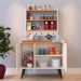 Kit Aparador Buffet Organizador Prateleira Interna Truzzi Armário Parede Porta Condimentos Cozinha Amélia - Off White/Cinamomo - RPM Móveis