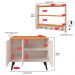 Kit Aparador Buffet Organizador Prateleira Interna Truzzi Armário Parede Porta Condimentos Cozinha Amélia - Off White/Cinamomo - RPM Móveis