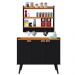 Kit Aparador Buffet Organizador Prateleira Interna Truzzi Armário Parede Porta Condimentos Cozinha Amélia - Preto/Cinamomo - RPM Móveis