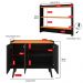 Kit Aparador Buffet Organizador Prateleira Interna Truzzi Armário Parede Porta Condimentos Cozinha Amélia - Preto/Cinamomo - RPM Móveis