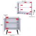 Kit Aparador Buffet Retrô 2 Portas Armário Suspenso Prateleiras Ganchos Organizadores Cozinha Pequena - Branco - RPM Móveis