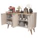Kit Aparador Buffet Retrô 4 Portas Dallas e Aparador Buffet Retrô 3 Portas Wood - Preto