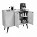 Kit Aparador Buffet Retrô 4 Portas Dallas e Aparador Buffet Retrô 3 Portas Wood - Preto