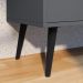 Kit Aparador Buffet Wood New Cinza 3 Portas e Mesa de Cabeceira Dream 2 Gavetas Pés Retrô Palito Preto-Cinamomo - RPM Móveis