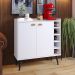 Kit Buffet Kiev Balcão 4 Portas Multiuso Retrô Cozinha e Aparador Madero Adega Cantinho Café Barzinho Sala - Branco - RPM