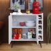 Kit Buffet Kiev Balcão 4 Portas Multiuso Retrô Cozinha e Aparador Madero Adega Cantinho Café Barzinho Sala - Branco - RPM