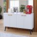 Kit Buffet Kiev Balcão 4 Portas Multiuso Retrô Cozinha e Aparador Madero Adega Cantinho Café Barzinho Sala - Branco - RPM