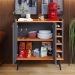 Kit Buffet Kiev Balcão 4 Portas Multiuso Retrô Cozinha e Aparador Madero Adega Cantinho Café Barzinho Sala - Cinza/Cinamomo - RPM