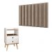 Kit Cabeceira Estofada Cama Box Solteiro 90 cm Sophia Bege e Mesinha Canto Quarto 2 Gavetas Retrô Nicho Decorativo Dream Off White/Freijó- RPM