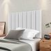 Kit Cabeceira Estofada Cama Box Solteiro 90 cm Sophia Branco e Mesinha Canto Quarto 2 Gavetas Retrô Nicho Decorativo Dream Cinza/Cinamomo- RPM