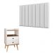 Kit Cabeceira Estofada Cama Box Solteiro 90 cm Sophia Branco e Mesinha Canto Quarto 2 Gavetas Retrô Nicho Decorativo Dream Off White/Freijó- RPM