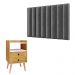 Kit Cabeceira Estofada Cama Box Solteiro 90 cm Sophia Cinza e Mesinha Canto Quarto 2 Gavetas Retrô Nicho Decorativo Dream Nature/Off White- RPM