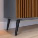Kit Casa Completa Aparador Buffet 3 Portas Pés Palito Wood New Armário Suspenso Prateleiras Ganchos Organizadores Amélia - Cinza/Cinamomo - RPM Móveis