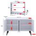 Kit Cozinha Sala Jantar Aparador Buffet Kiev Pés Palito Armário Parede Amélia Suspenso Prateleiras Organizadoras - Branco - RPM Móveis