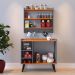 Kit Decorativo Aparador Buffet Maria Pés Palito Armário Suspenso Amélia Prateleiras Organizadoras - Cinza/Cinamomo - RPM Móveis