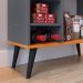 Kit Decorativo Aparador Buffet Maria Pés Palito Armário Suspenso Amélia Prateleiras Organizadoras - Cinza/Cinamomo - RPM Móveis
