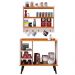 Kit Decorativo Aparador Buffet Maria Pés Palito Armário Suspenso Amélia Prateleiras Organizadoras - Off White/Cinamomo - RPM Móveis
