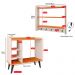 Kit Decorativo Aparador Buffet Maria Pés Palito Armário Suspenso Amélia Prateleiras Organizadoras - Off White/Cinamomo - RPM Móveis